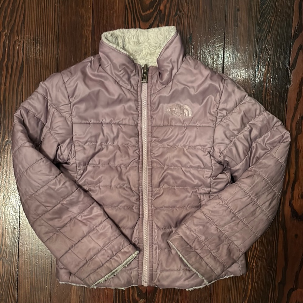 Girls North Face Mossbud Reversible Jacket (size 6)
